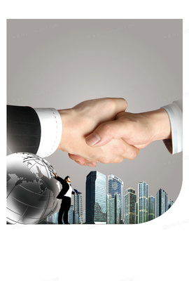 金融企業合作展板背景素材